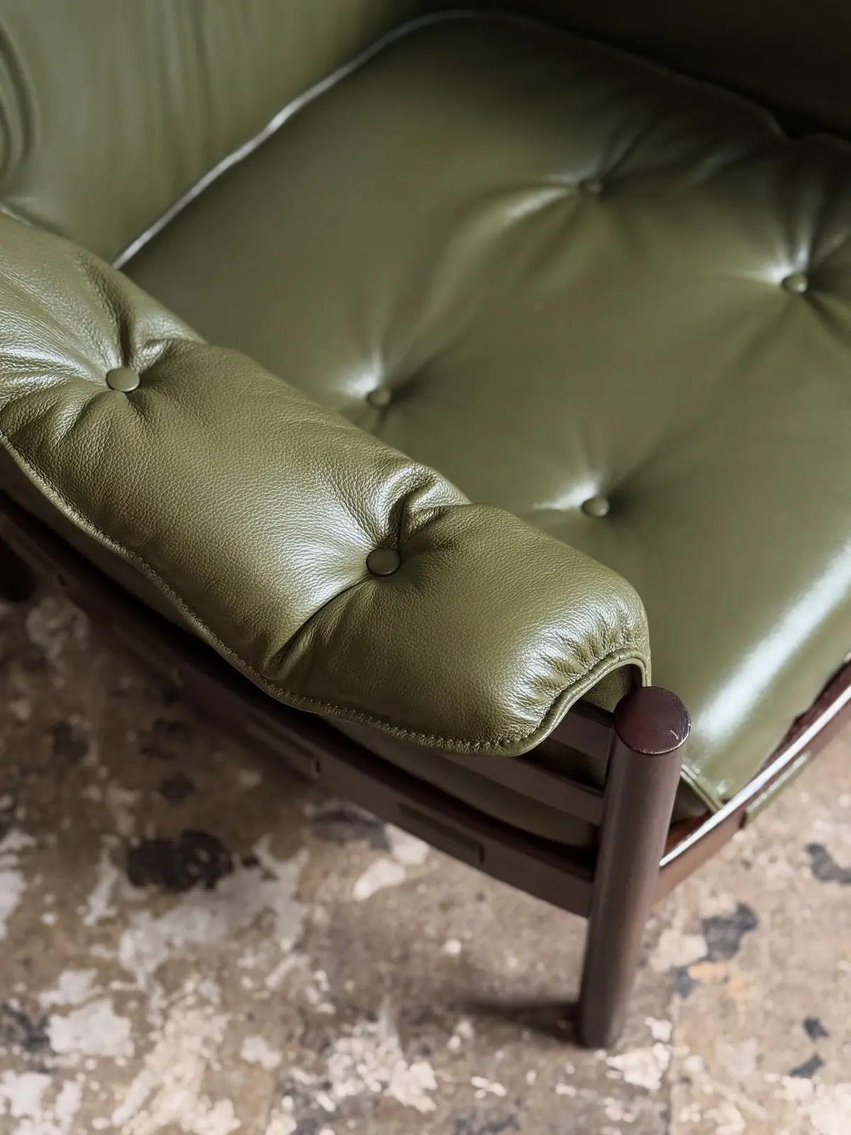 Poltrona Arne Norell, pelle verde — 5