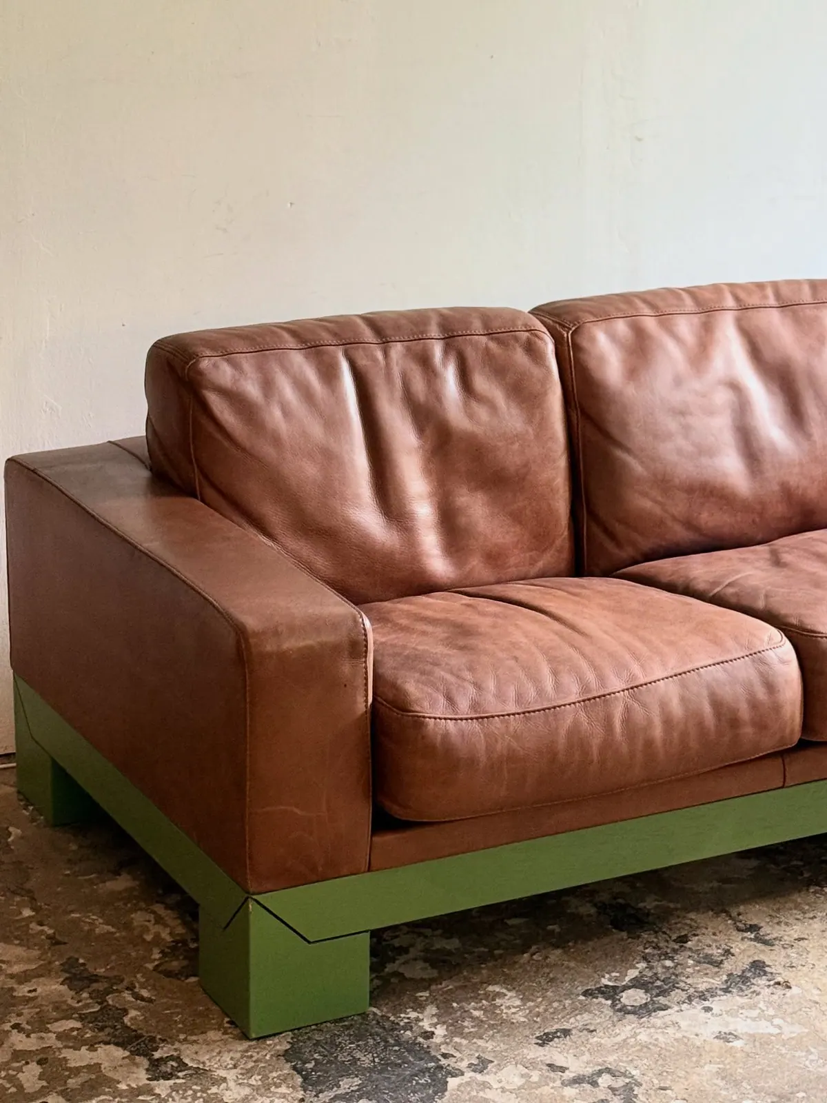 Baxter three-seater sofa, bourbon and lime