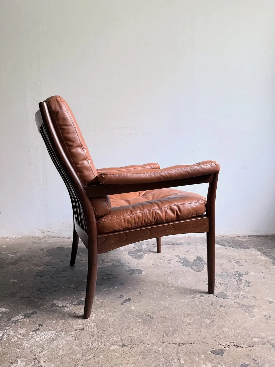 Sessel Carmen, Leder in Karamell — 4