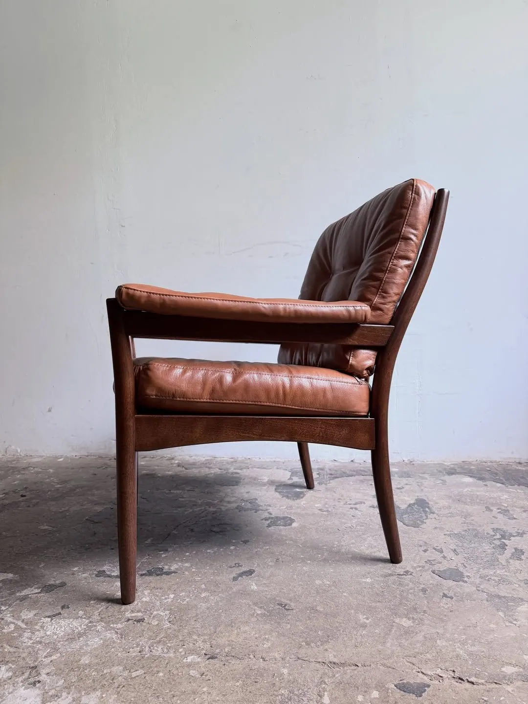 Sessel Carmen, Leder in Karamell — 7