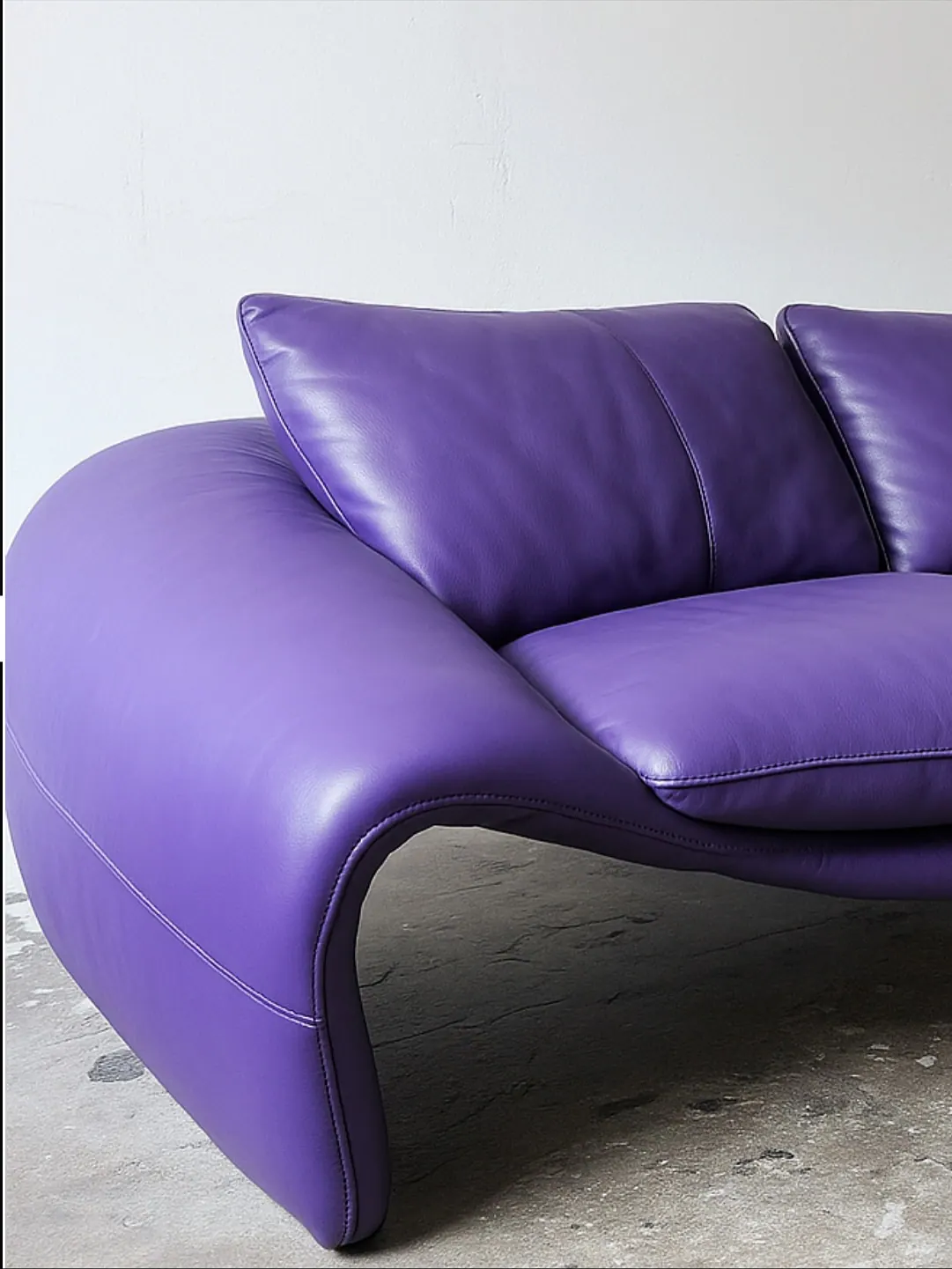 Chateau d'Ax Seagull sofa, aubergine leather