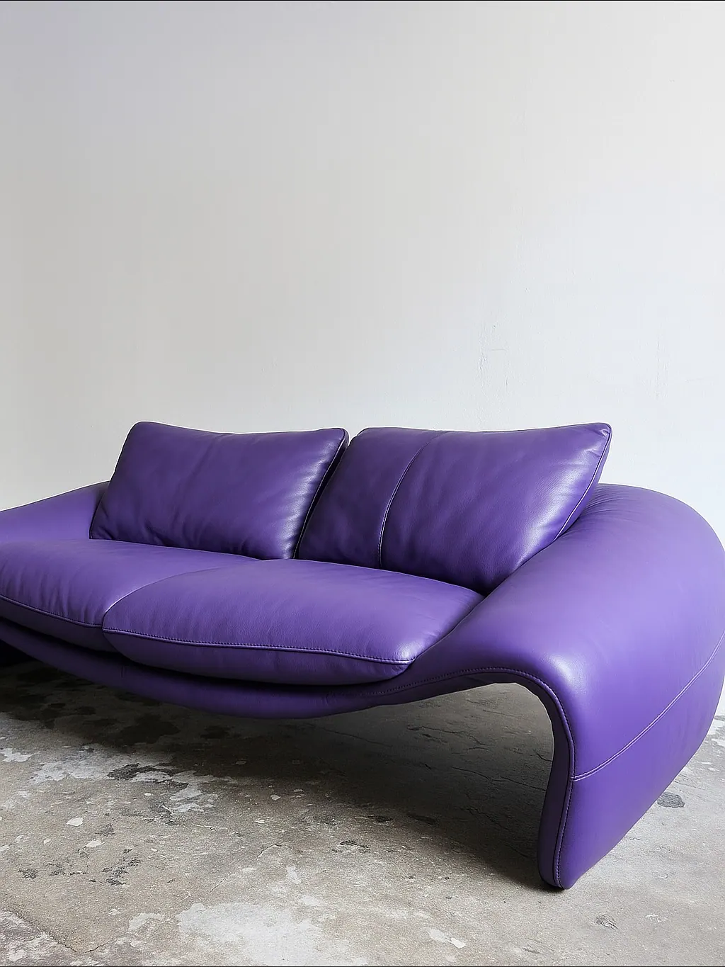 Chateau d'Ax Seagull sofa, aubergine leather — 2