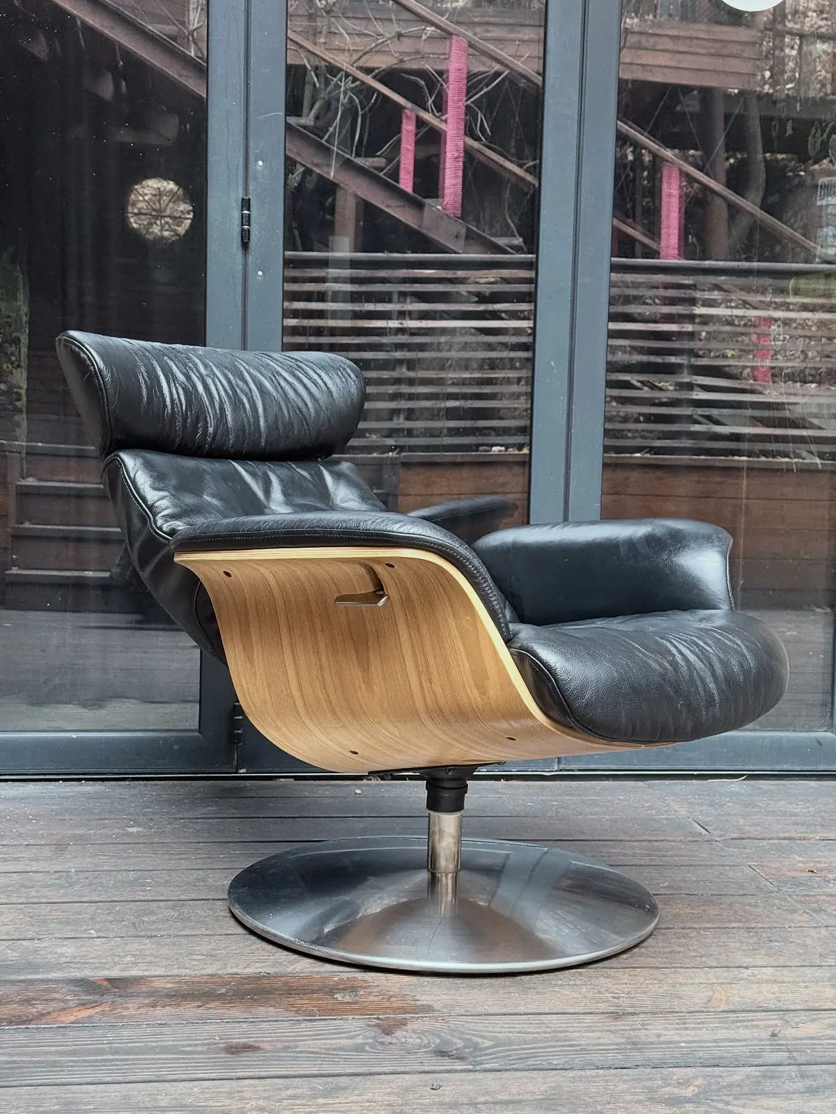 Verstelbare fauteuil Conform, zwart leer — 11