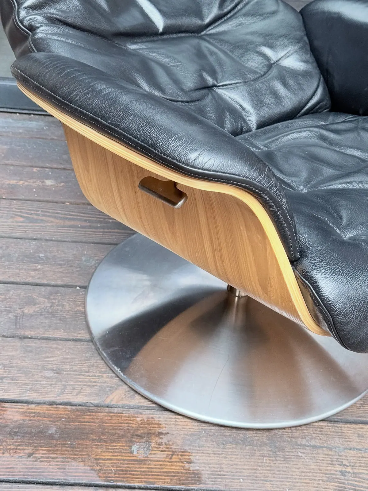 Verstelbare fauteuil Conform, zwart leer — 12