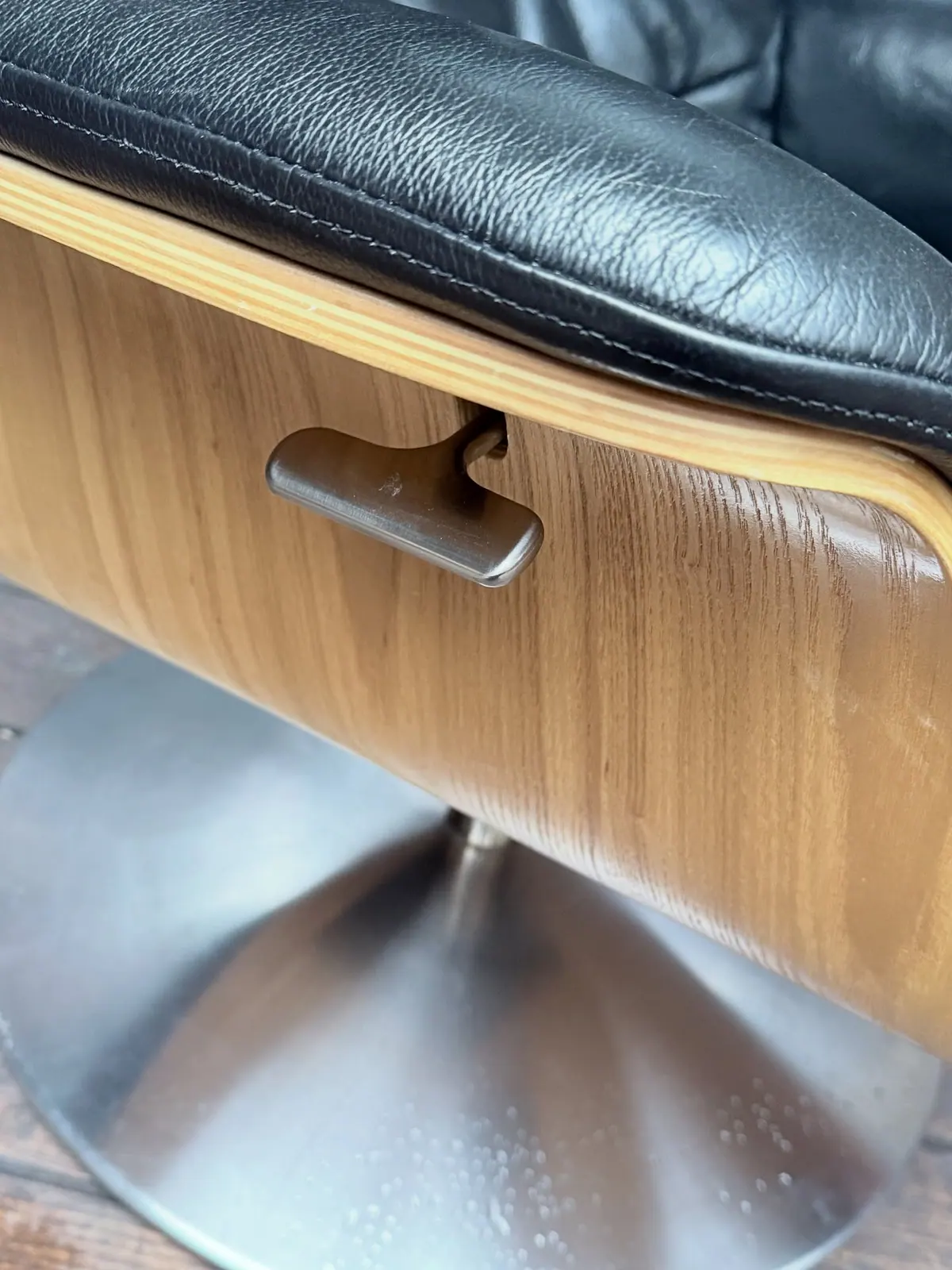Verstelbare fauteuil Conform, zwart leer — 3