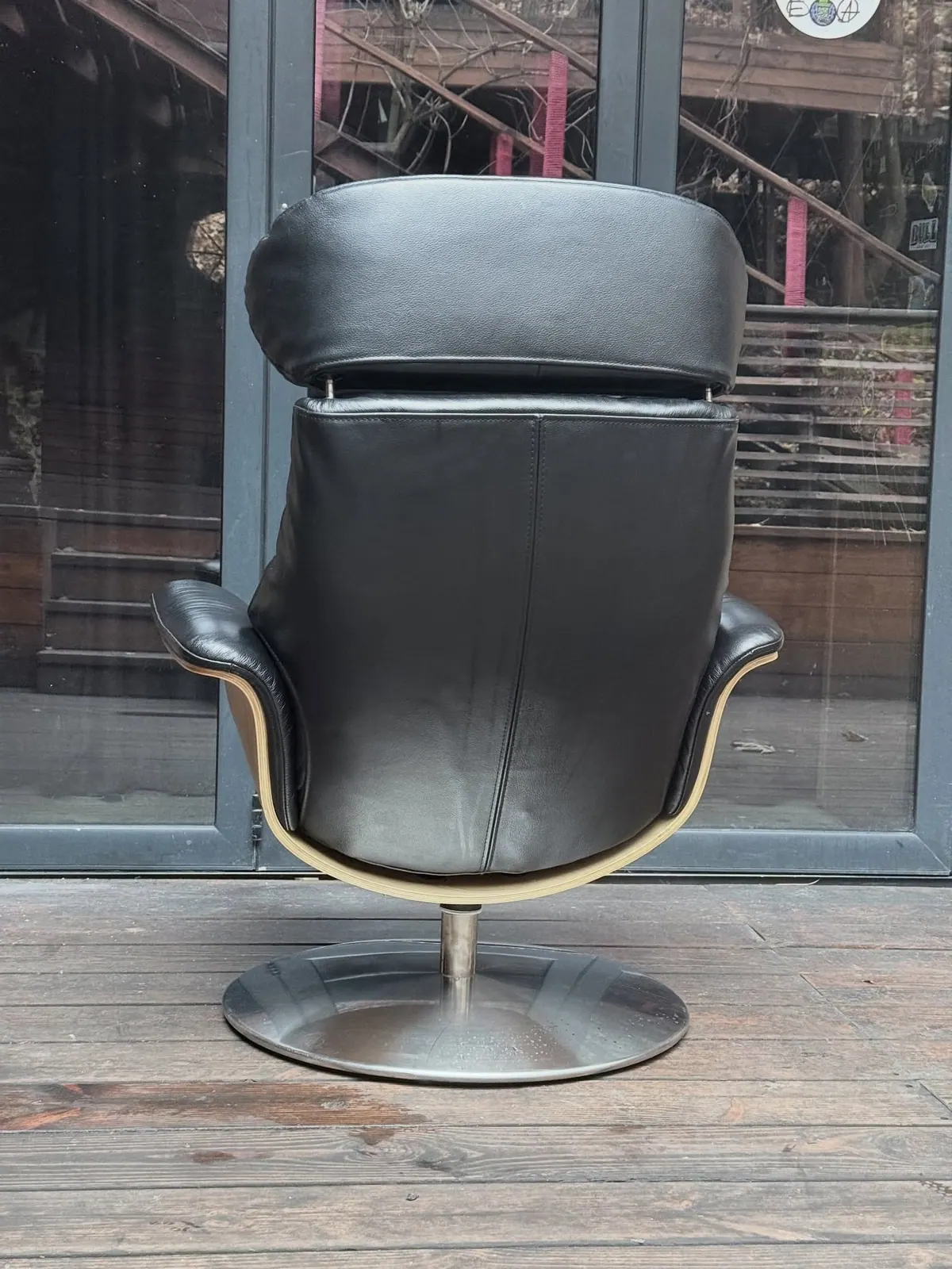 Verstelbare fauteuil Conform, zwart leer — 7