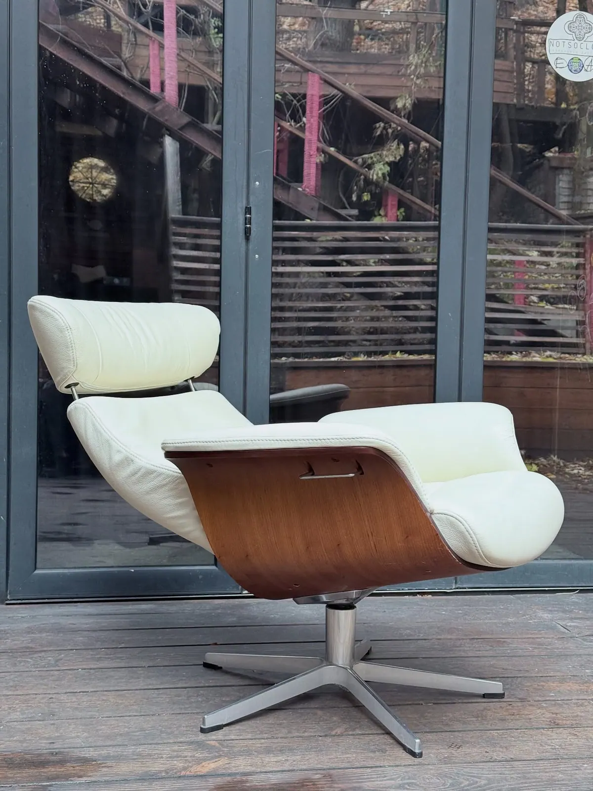 Conform Timeout Relaxsessel, Größe M, cremefarbenes Leder — 5