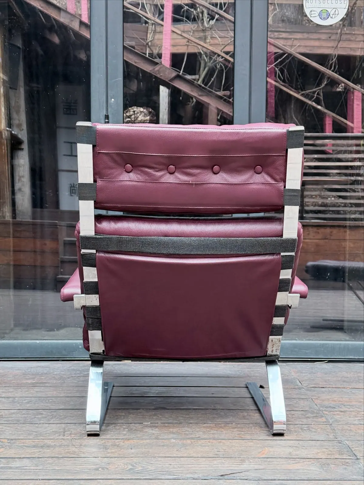 COR fauteuil met poef, bordeaux — 5