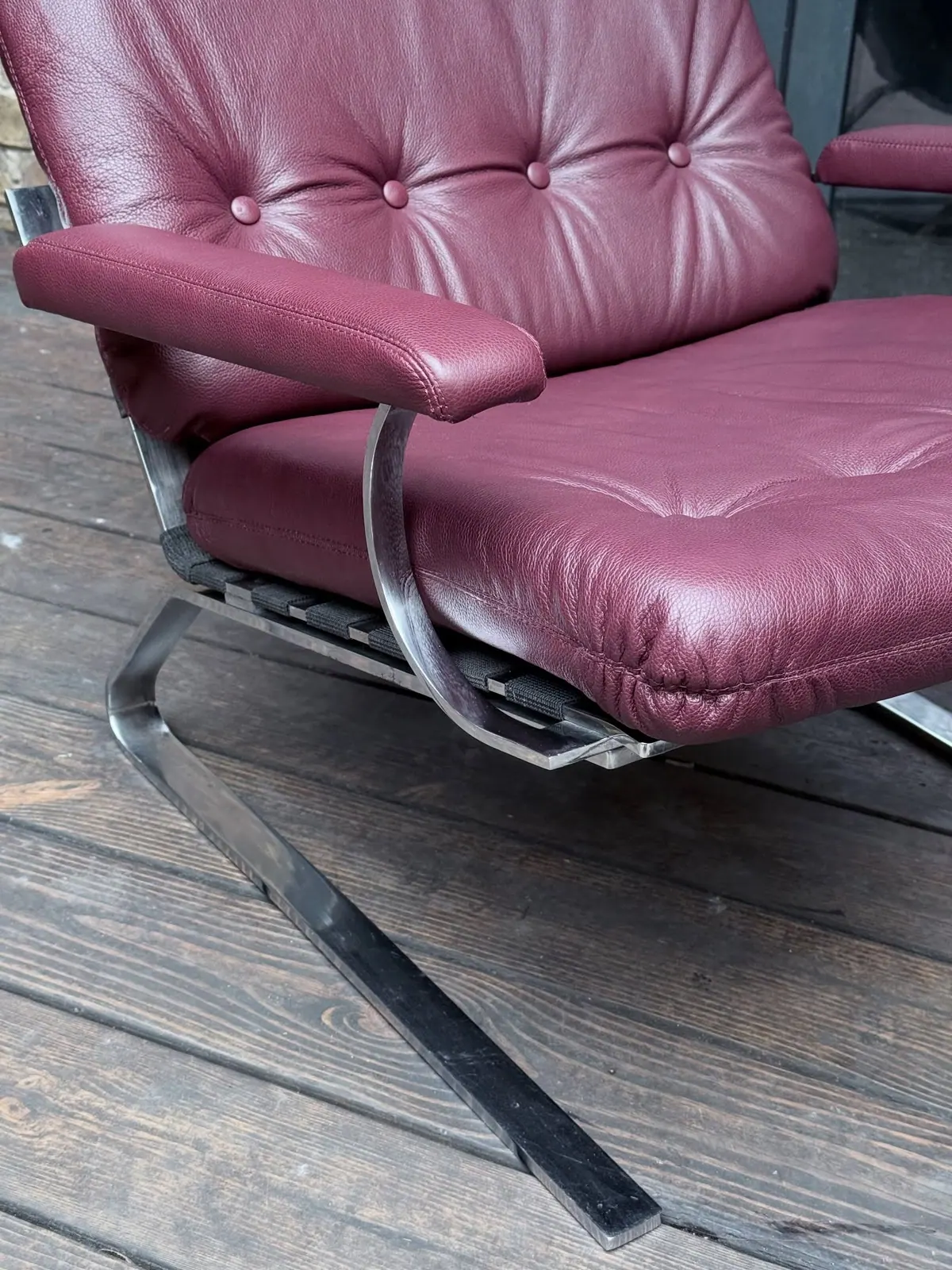 COR fauteuil met poef, bordeaux — 6