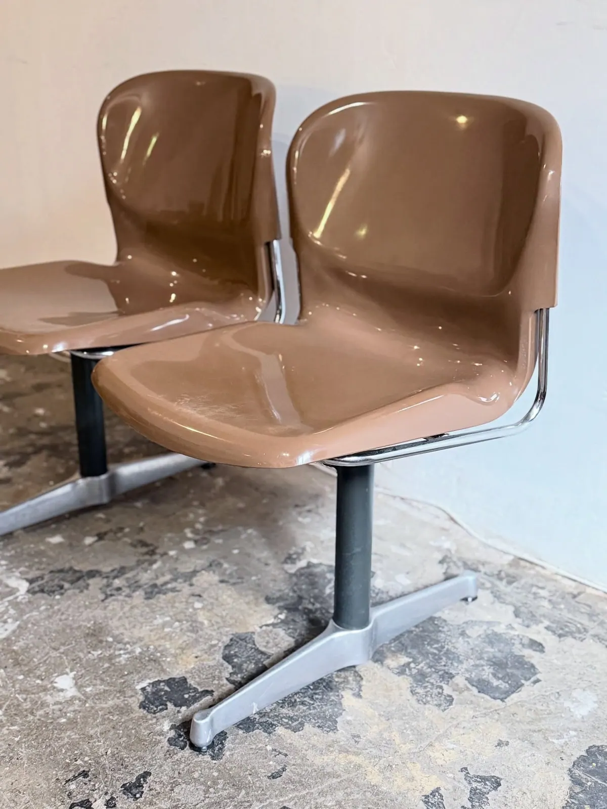 Panca a due posti Space Age Drabert, caramello — 2
