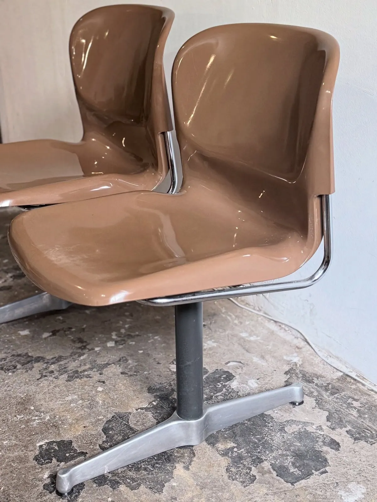 Panca a due posti Space Age Drabert, caramello — 4