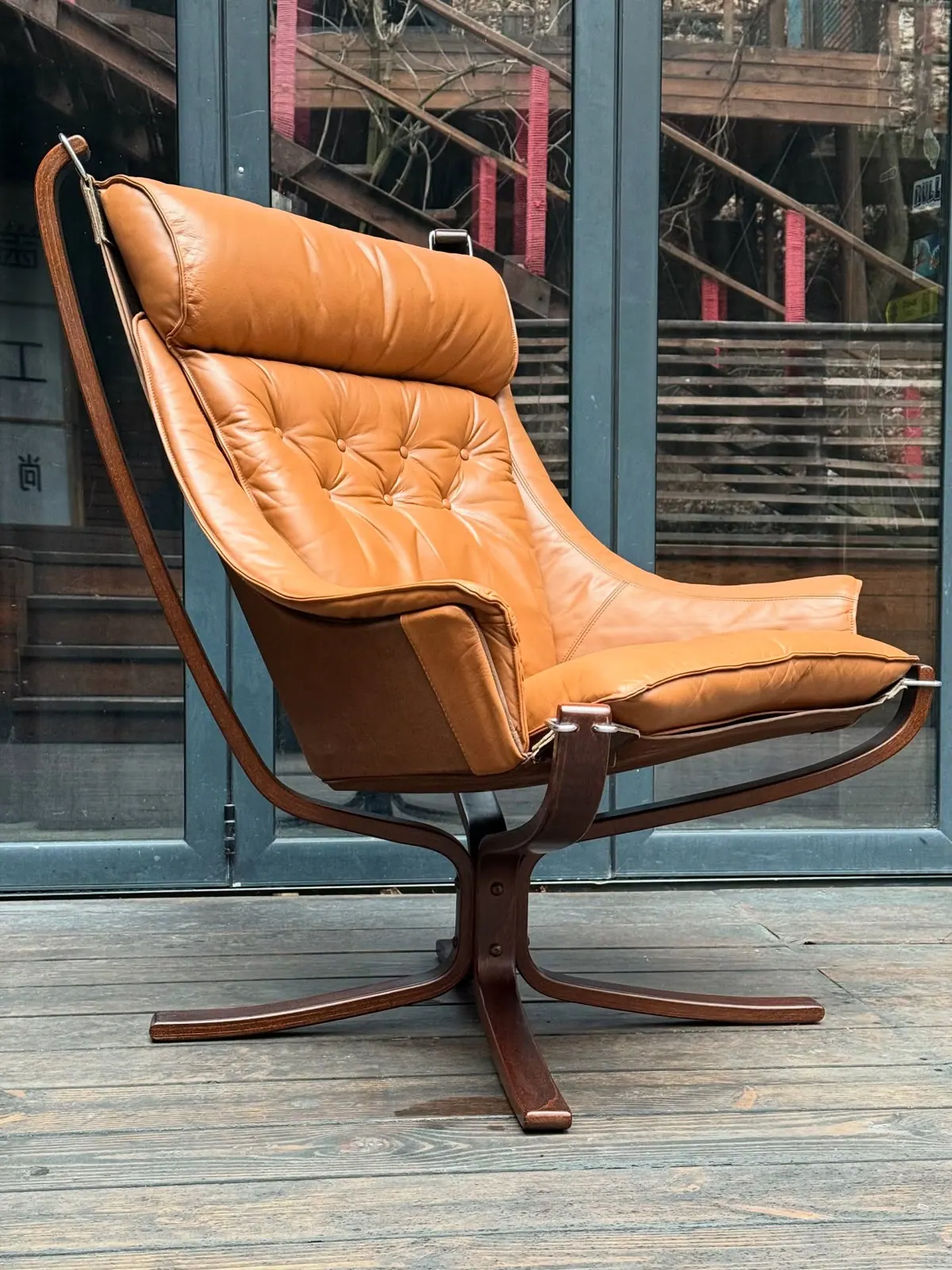 Falcon armchair, caramel leather — 2