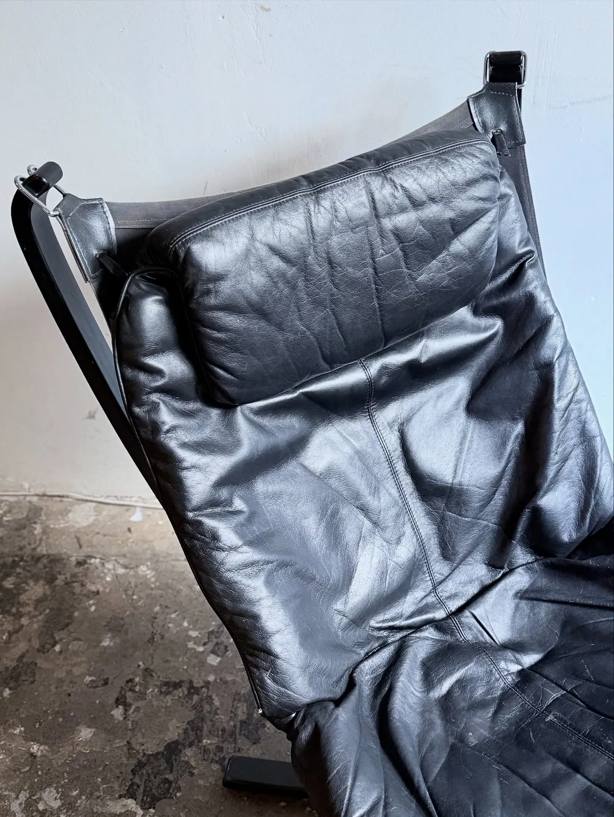 Falcon armchair by Vatne Møbler, black leather — 3