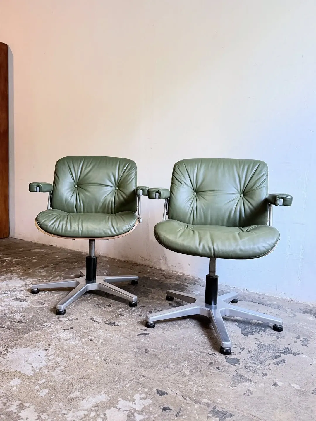 Giroflex swivel chairs by Martin Stoll, pair