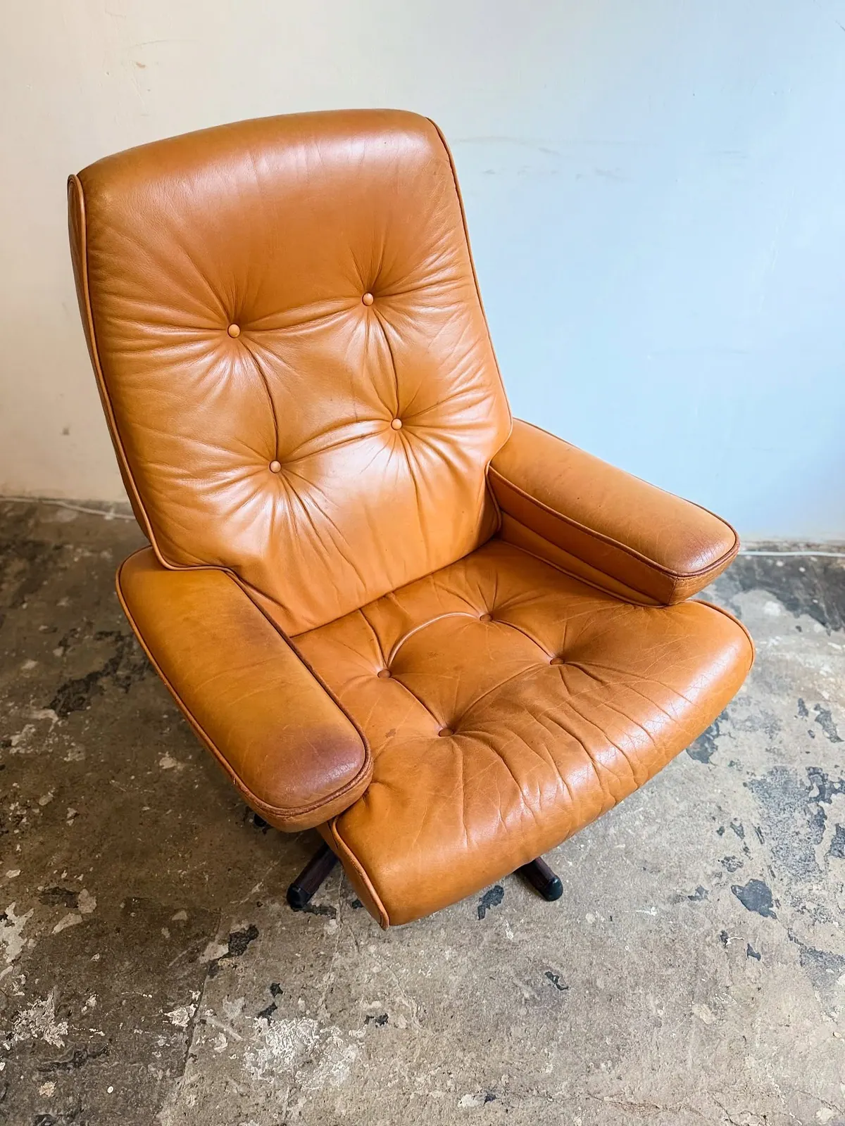 Göte Möbler Sessel, Leder in Karamell-Rotbraun — 9