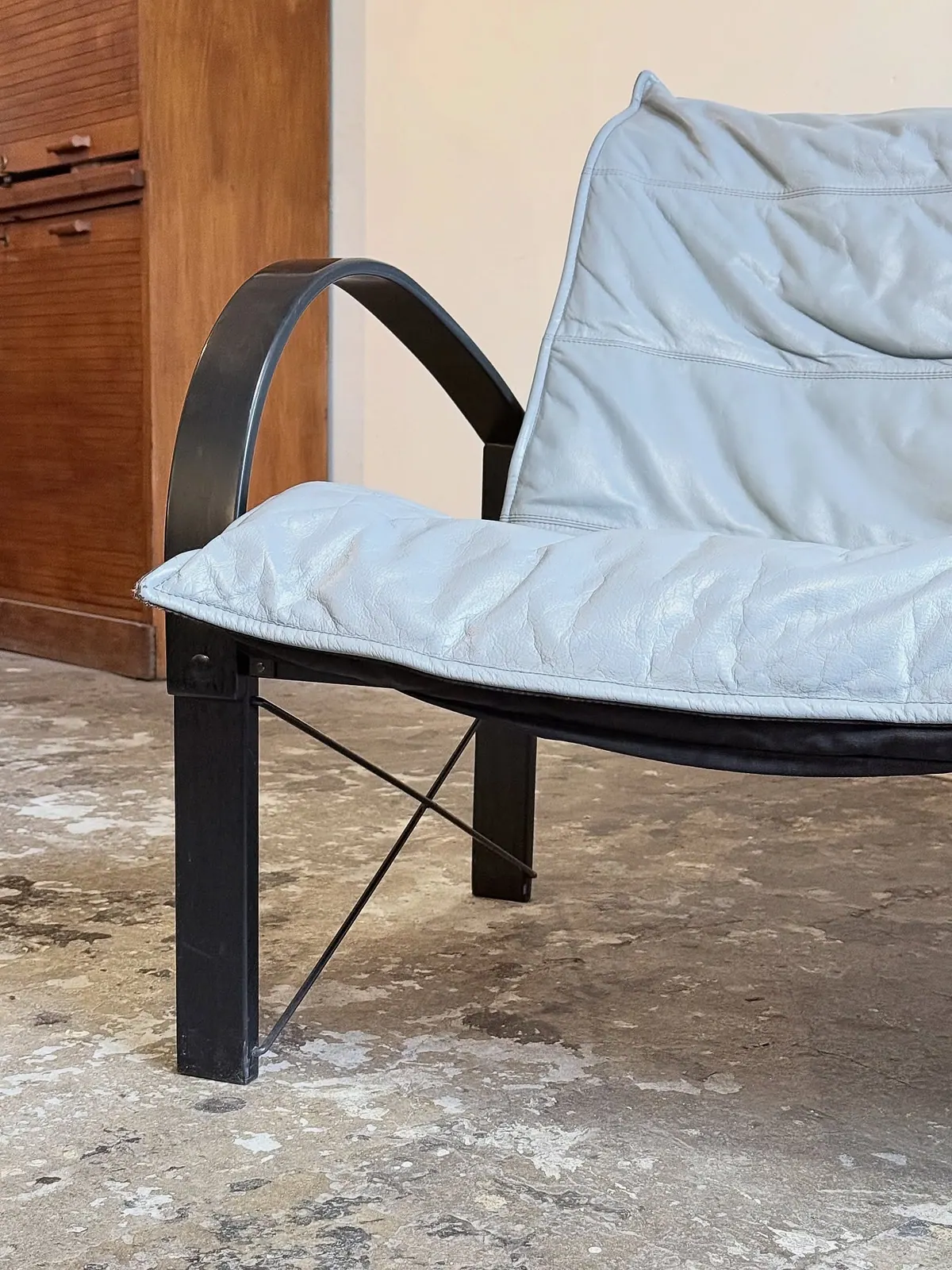 IKEA Polhem Zweisitzer, hellgraues Leder — 3