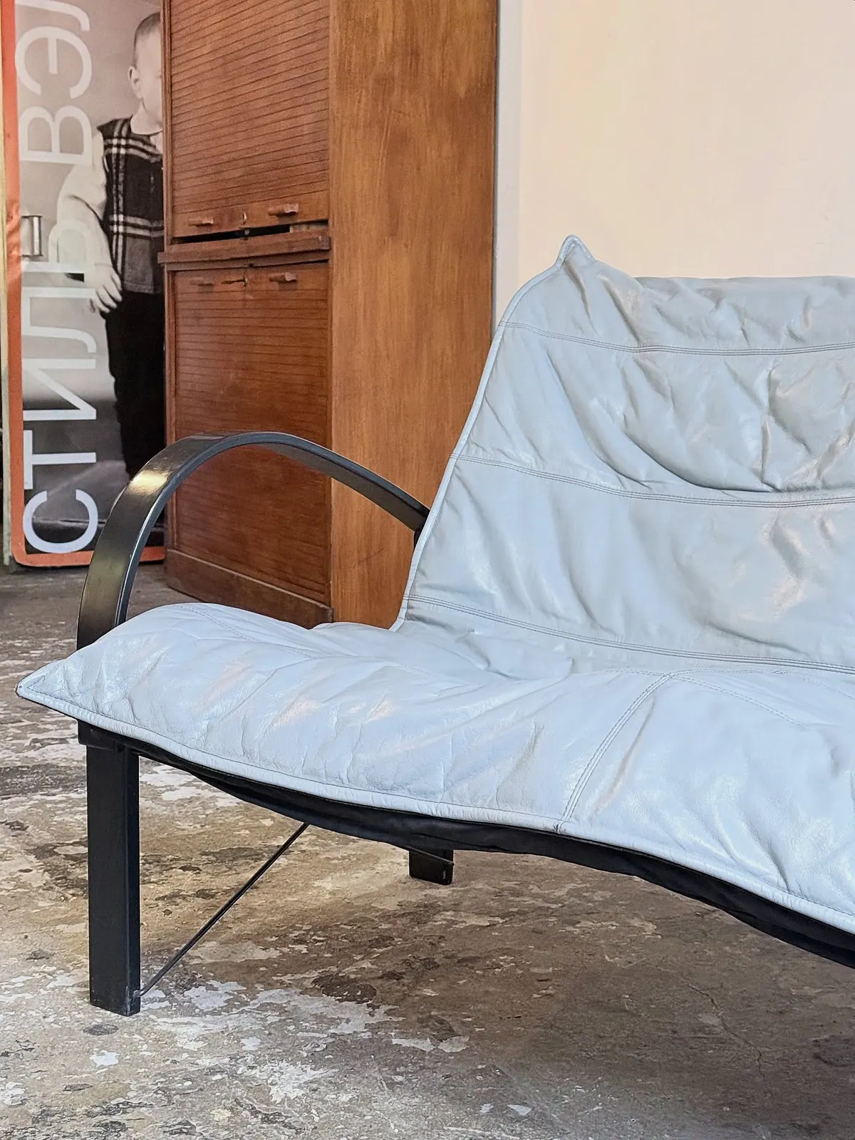 IKEA Polhem Zweisitzer, hellgraues Leder — 5