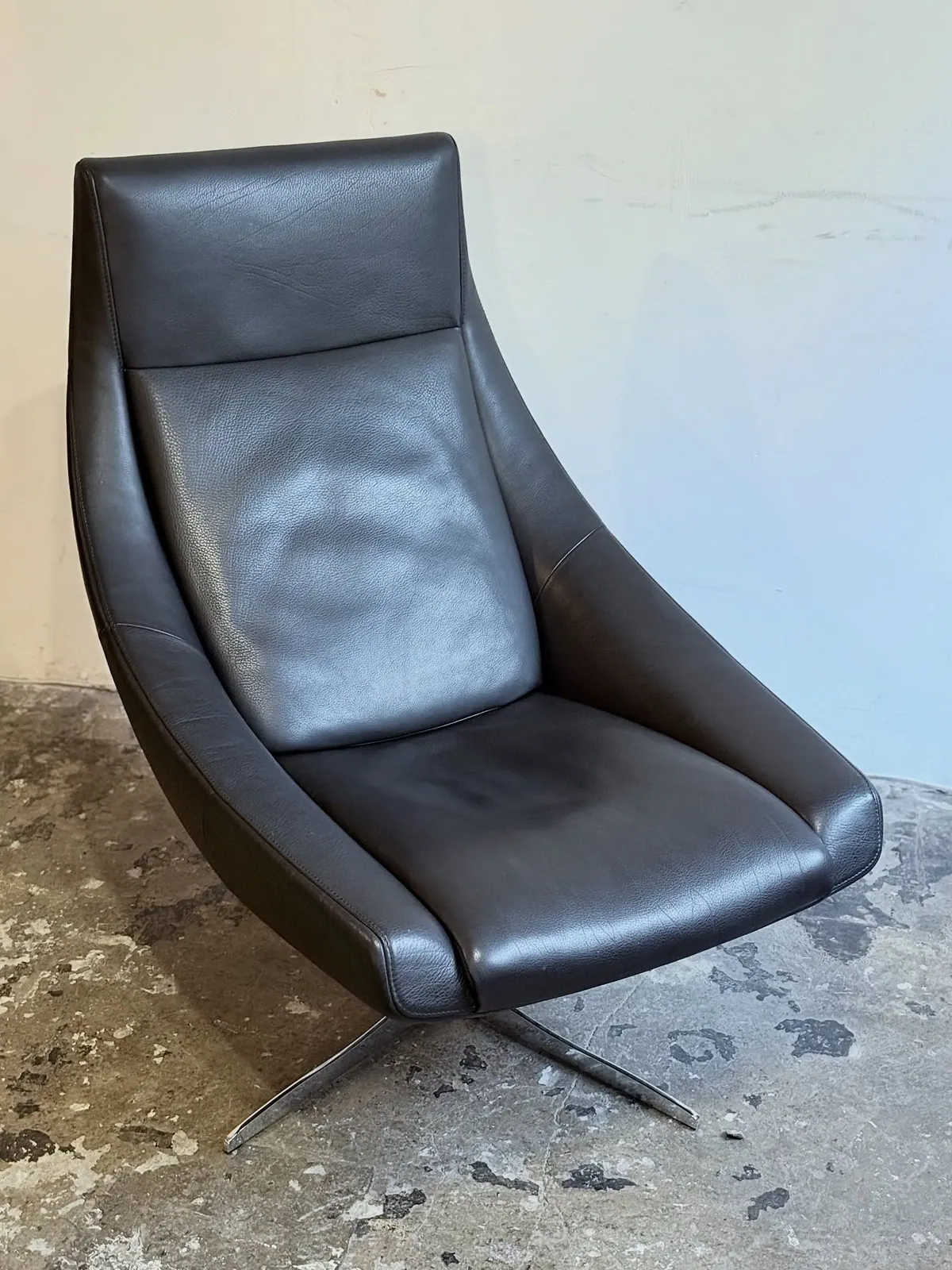 Drehsessel JORI Ovni, Leder in Polargrau — 2