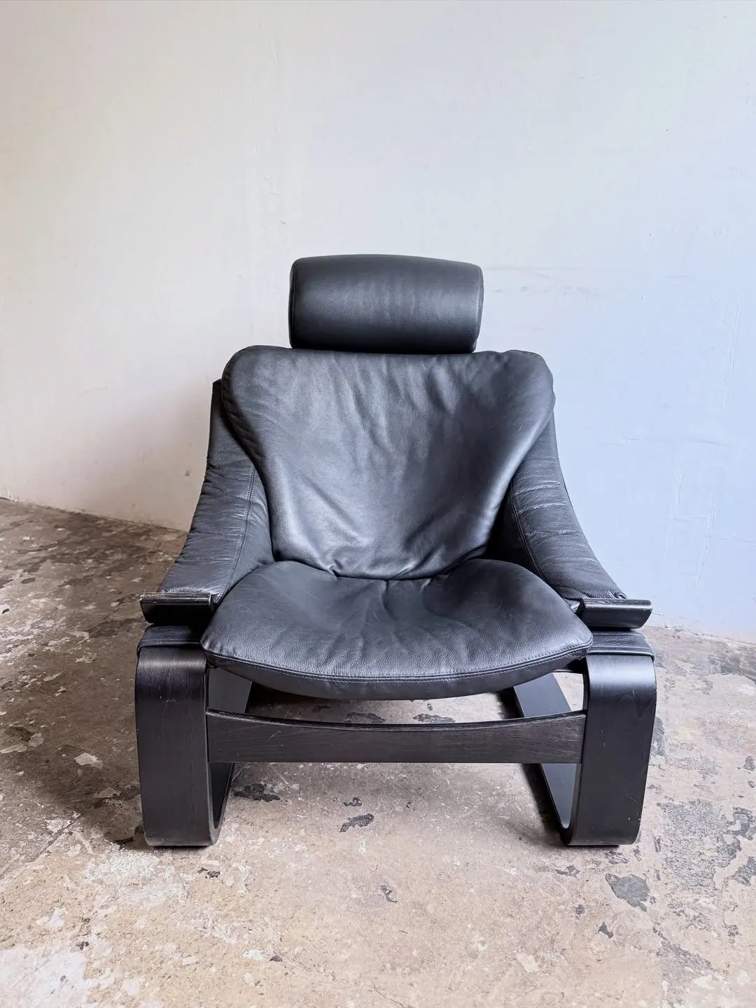 Kroken lounge chair, black leather — 3