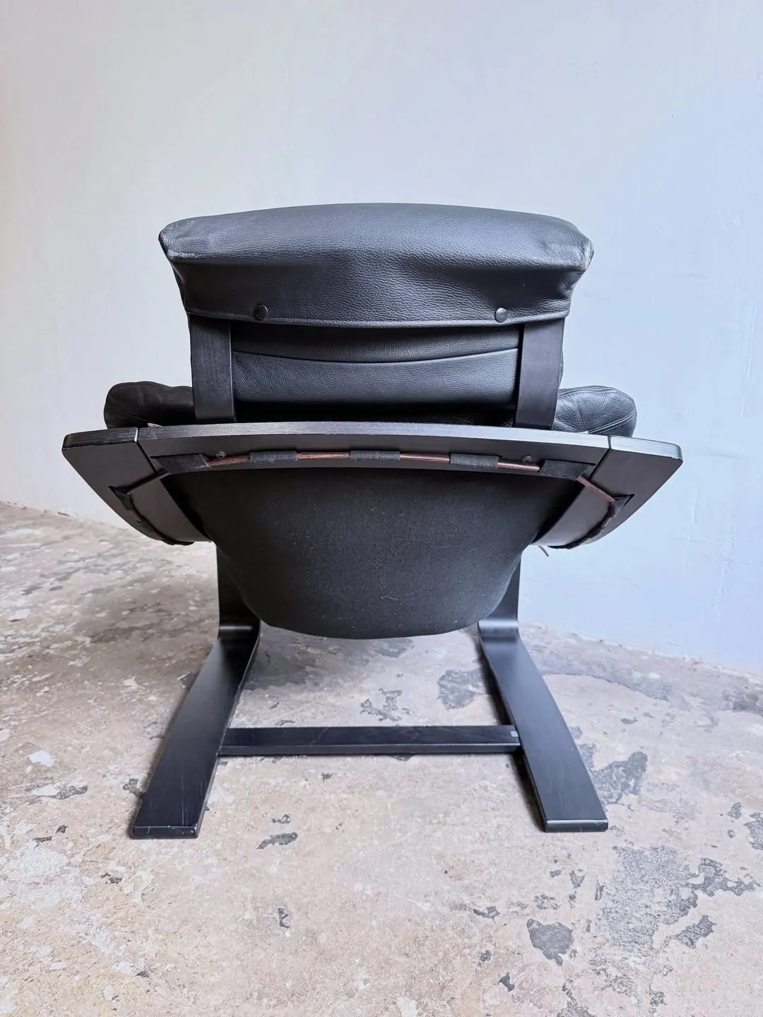 Kroken lounge chair, black leather — 4