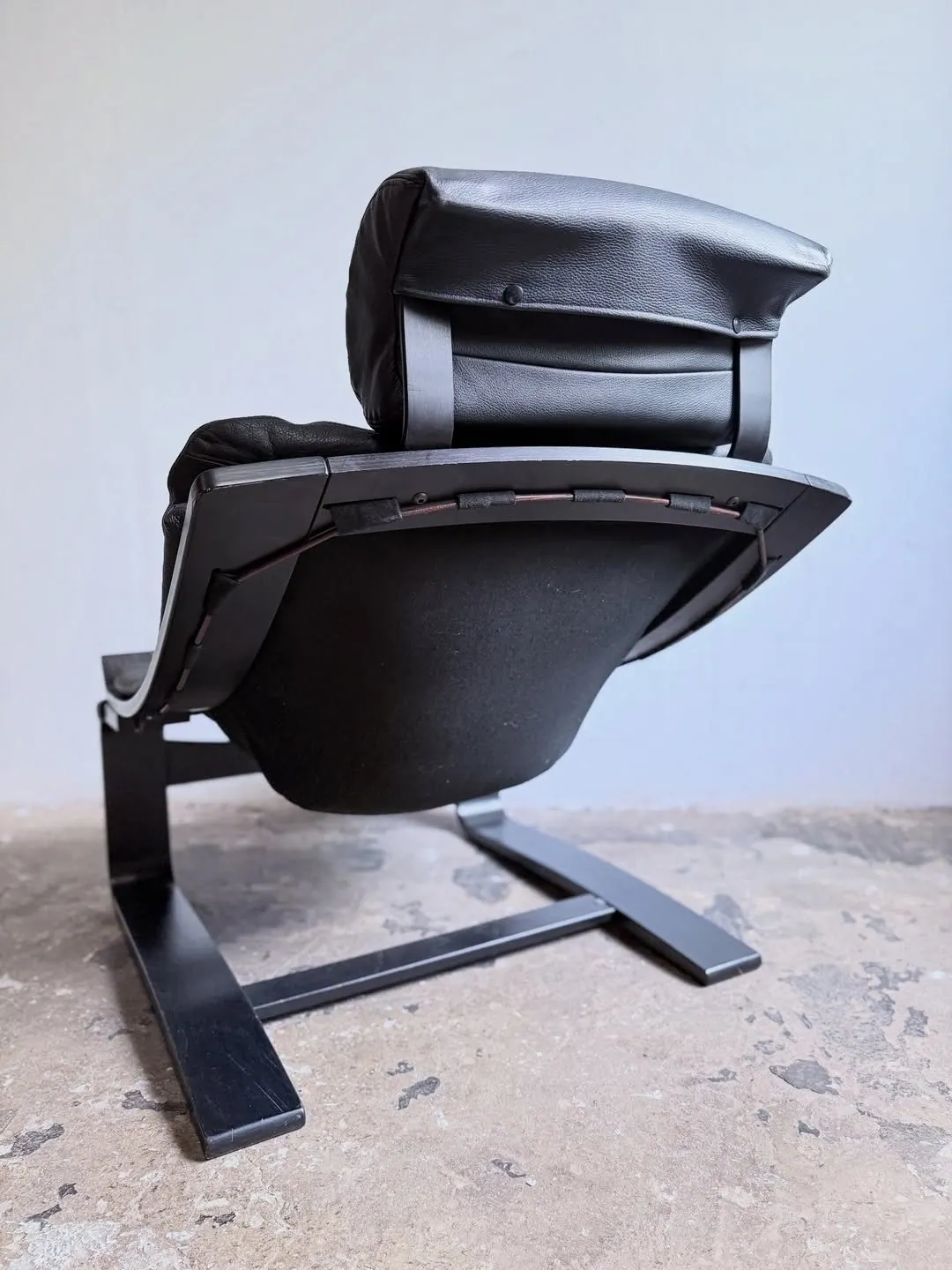 Kroken lounge chair, black leather — 5