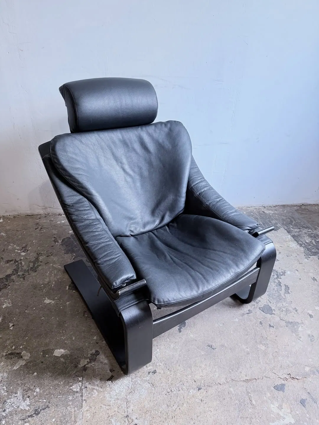 Kroken lounge chair, black leather — 7